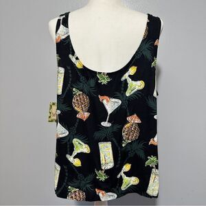 Holly Lane tank shirt with cocktails. NWT size XL